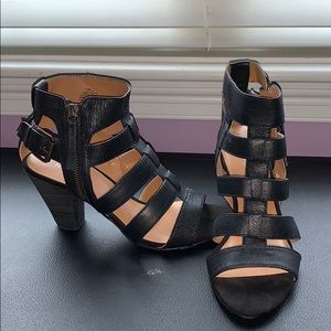 Leather Open-toed Heels